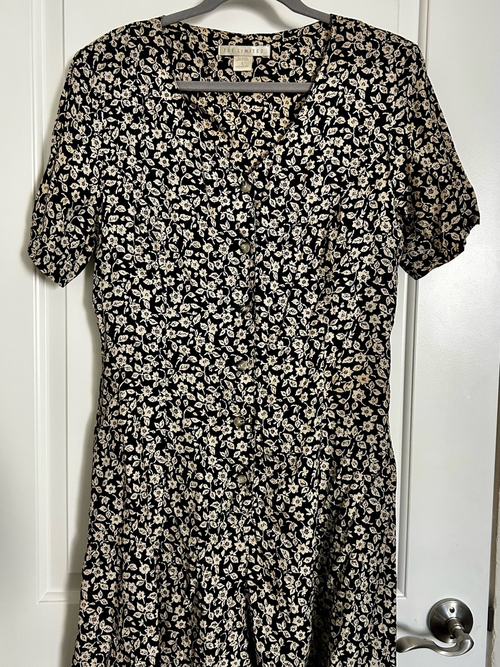 Vintage The Limited 1990s Floral Button-Front Short-Sleeve Romper